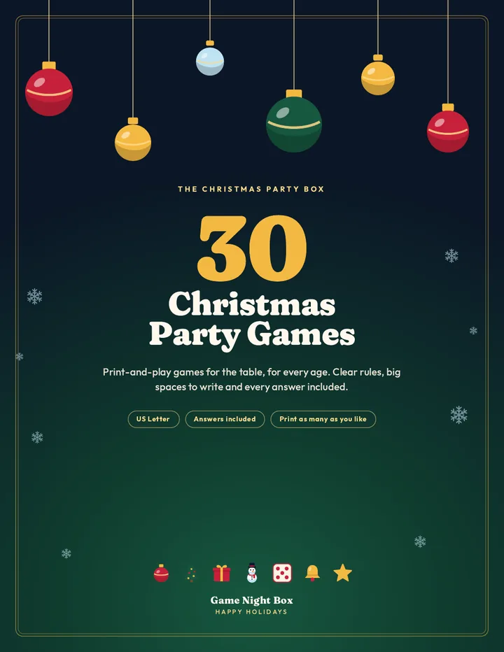 The cover of 30 Christmas Party Games