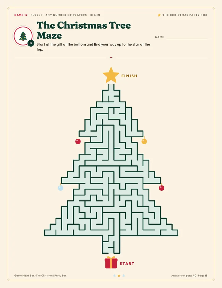 The Christmas Tree Maze: a maze in the shape of a tree